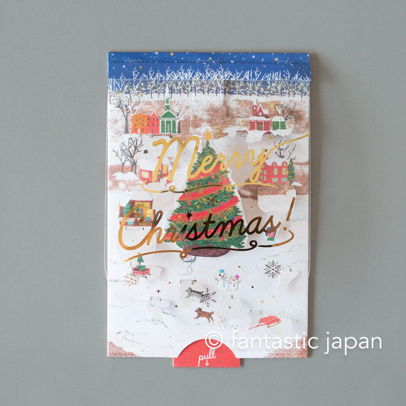 Christmas pop-up greeting card -town-