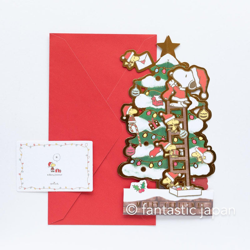 Christmas PEANUTS pop-up card -Christmas tree-