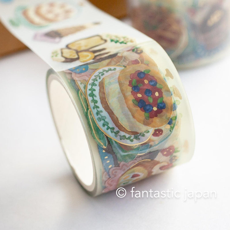 Gold Foil PET Clear tape / hokkori life -Christmas cake- / mind wave /