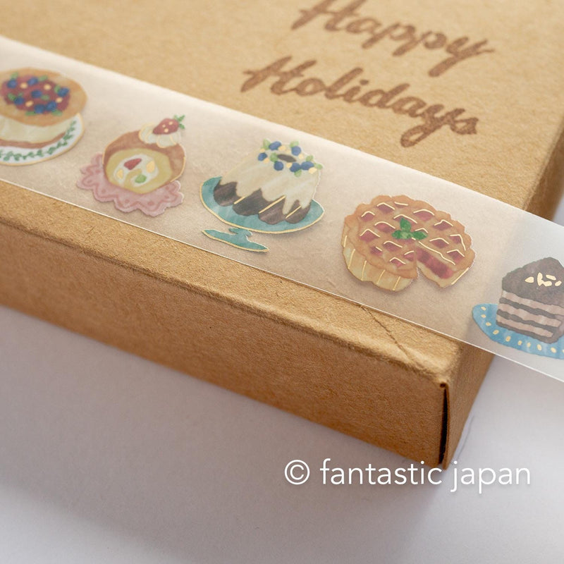 Gold Foil PET Clear tape / hokkori life -Christmas cake- / mind wave /