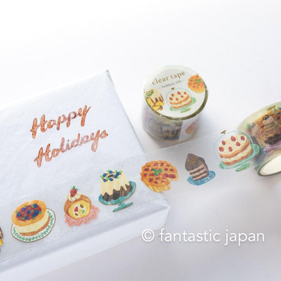 Gold Foil PET Clear tape / hokkori life -Christmas cake- / mind wave /