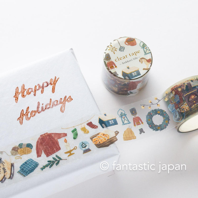 Gold Foil PET Clear tape / hokkori life -Holiday items- / mind wave /