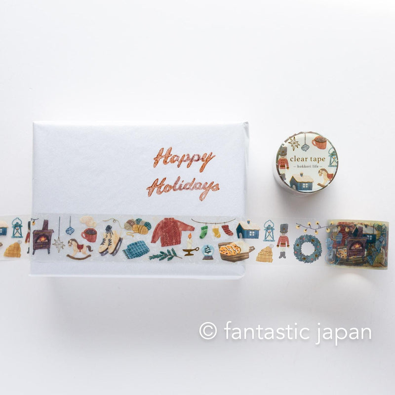 Gold Foil PET Clear tape / hokkori life -Holiday items- / mind wave /