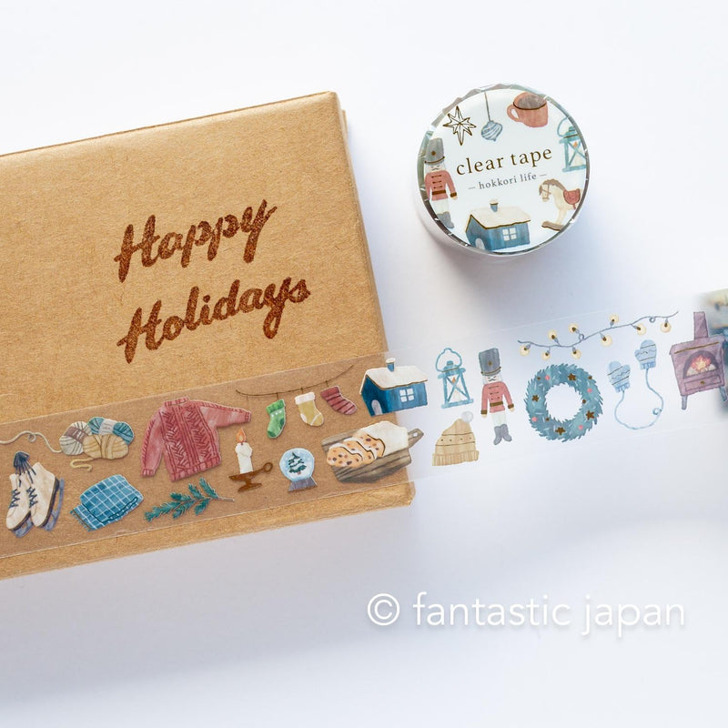 Gold Foil PET Clear tape / hokkori life -Holiday items- / mind wave /