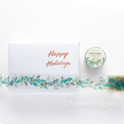 Gold Foil PET Clear tape / hokkori life -Christmas mimosa- / mind wave /