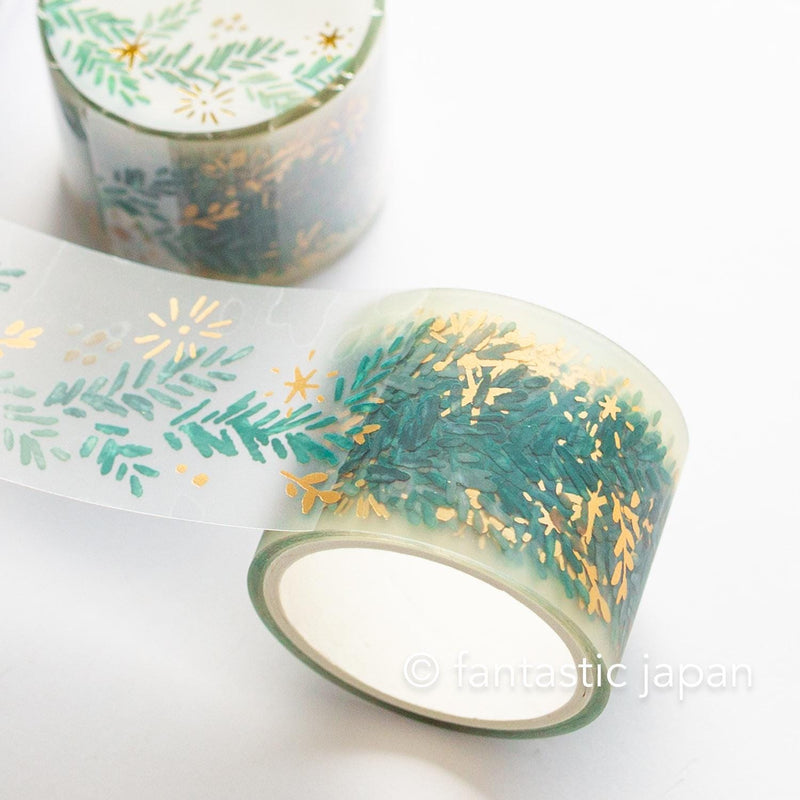 Gold Foil PET Clear tape / hokkori life -Christmas mimosa- / mind wave /