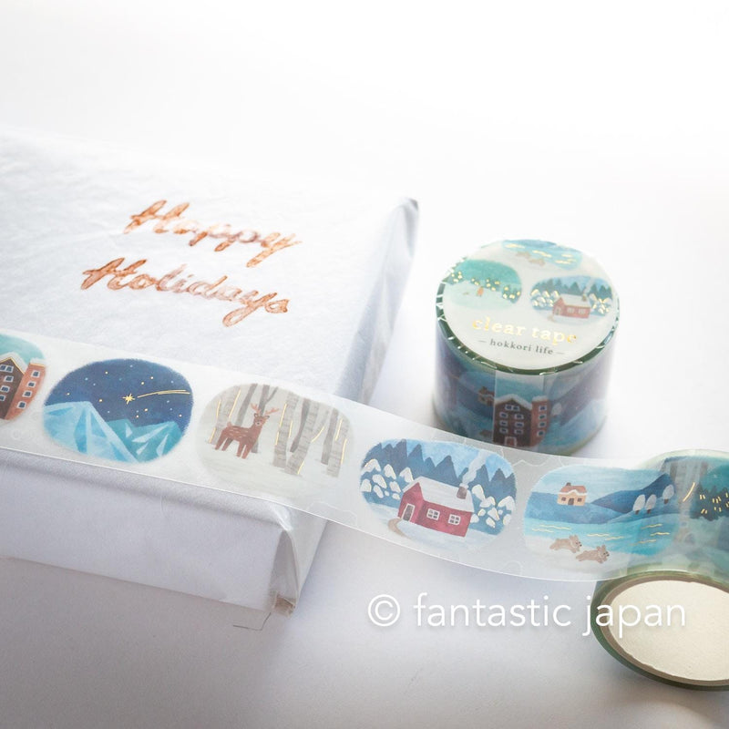 Gold Foil PET Clear tape / hokkori life -winter scene- / mind wave /