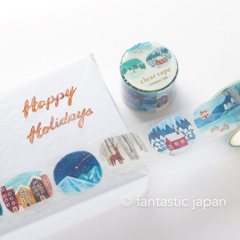 Gold Foil PET Clear tape / hokkori life -winter scene- / mind wave /