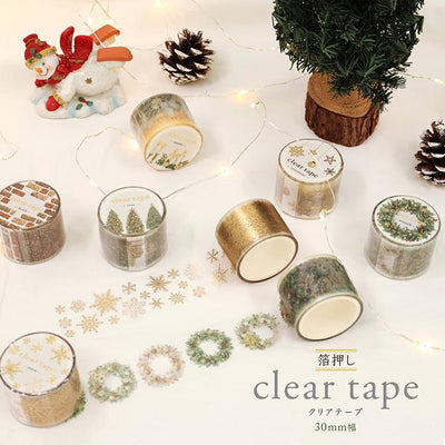 Gold Foil PET Clear tape / -candle- / mind wave Christmas tape /