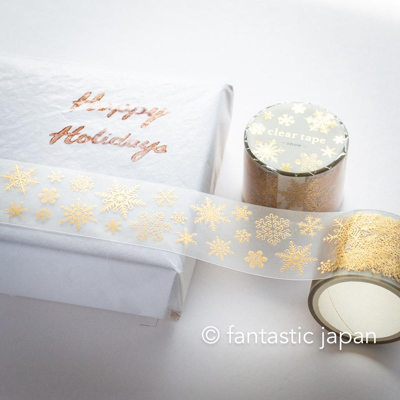 Gold Foil PET Clear tape / -snow- / mind wave Christmas tape /