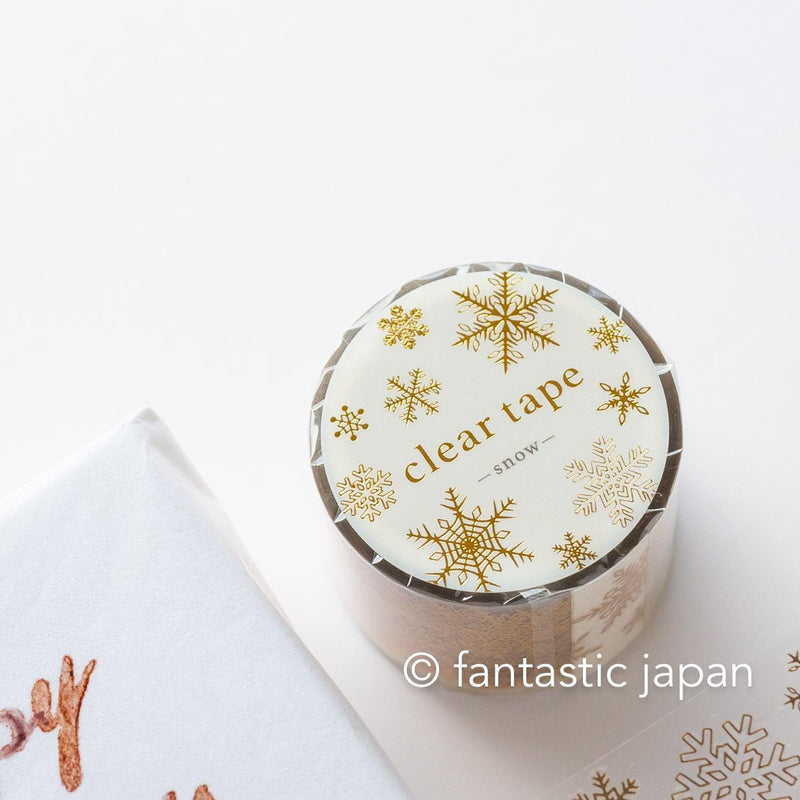 Gold Foil PET Clear tape / -snow- / mind wave Christmas tape /