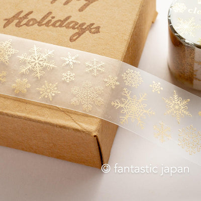 Gold Foil PET Clear tape / -snow- / mind wave Christmas tape /