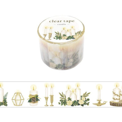 Gold Foil PET Clear tape / -candle- / mind wave Christmas tape /