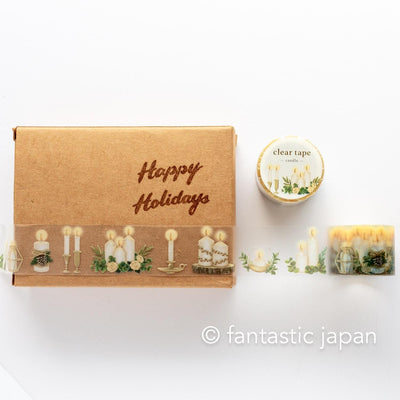 Gold Foil PET Clear tape / -candle- / mind wave Christmas tape /