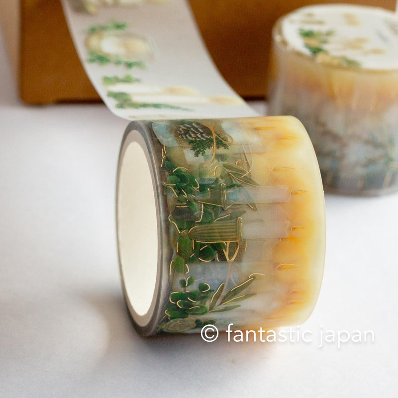 Gold Foil PET Clear tape / -candle- / mind wave Christmas tape /