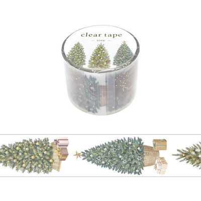 Gold Foil PET Clear tape / -Christmas tree- / mind wave Christmas tape /