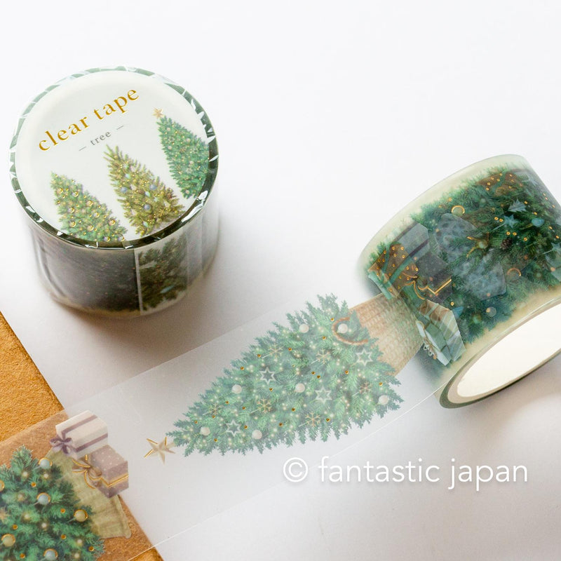 Gold Foil PET Clear tape / -Christmas tree- / mind wave Christmas tape /