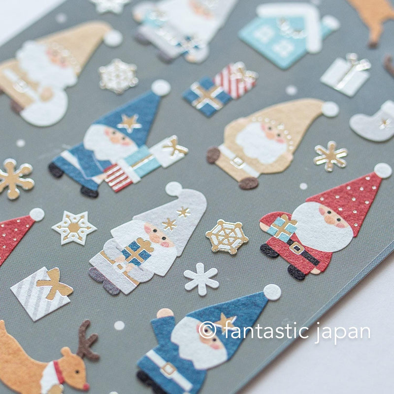 Christmas Gold Foil sticker / Winter selection -toy Santa Clause- / mind wave holiday sticker