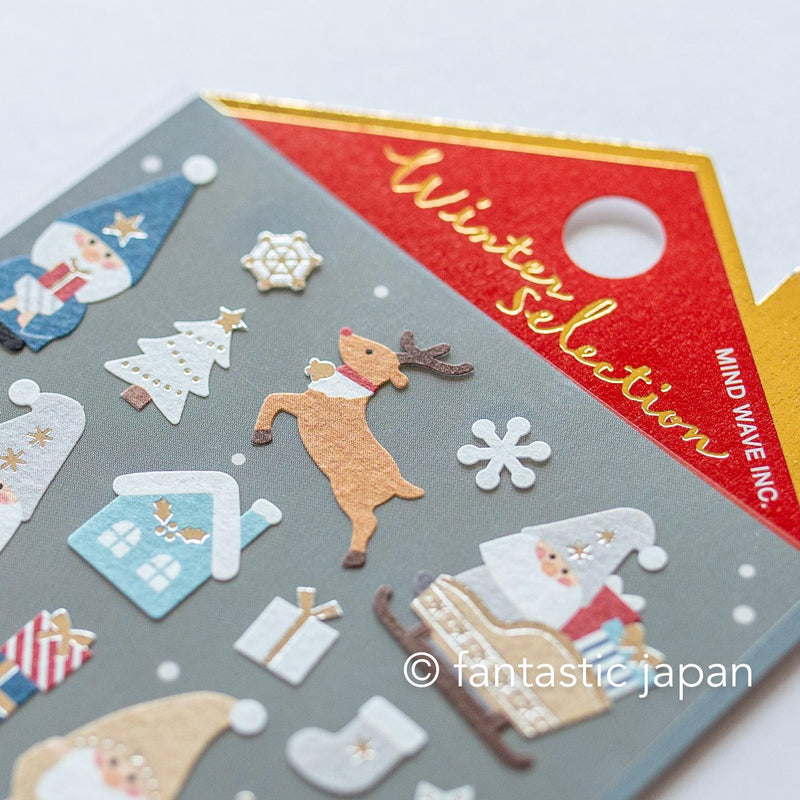 Christmas Gold Foil sticker / Winter selection -toy Santa Clause- / mind wave holiday sticker