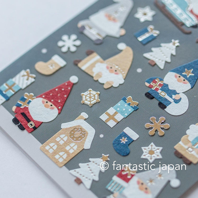 Christmas Gold Foil sticker / Winter selection -toy Santa Clause- / mind wave holiday sticker