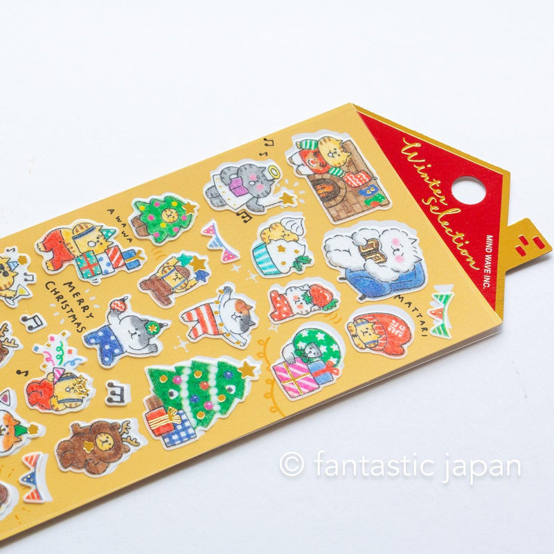 Christmas Gold Foil sticker / Winter selection -gorogoro nyansuke- / mind wave holiday sticker