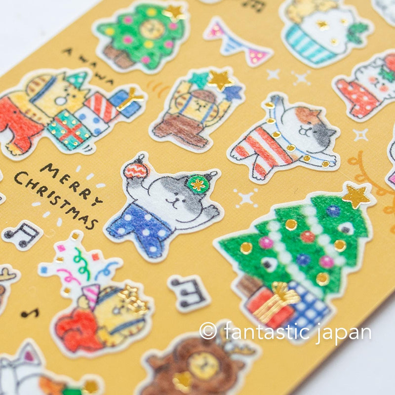 Christmas Gold Foil sticker / Winter selection -gorogoro nyansuke- / mind wave holiday sticker