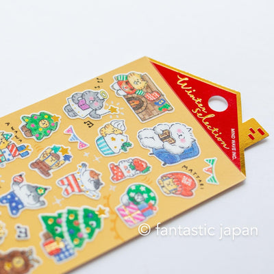 Christmas Gold Foil sticker / Winter selection -gorogoro nyansuke- / mind wave holiday sticker