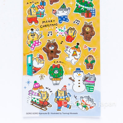 Christmas Gold Foil sticker / Winter selection -gorogoro nyansuke- / mind wave holiday sticker