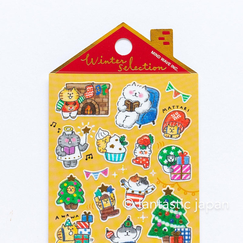 Christmas Gold Foil sticker / Winter selection -gorogoro nyansuke- / mind wave holiday sticker