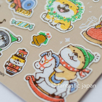 Christmas Gold Foil sticker / Winter selection -shibanban- / mind wave holiday sticker