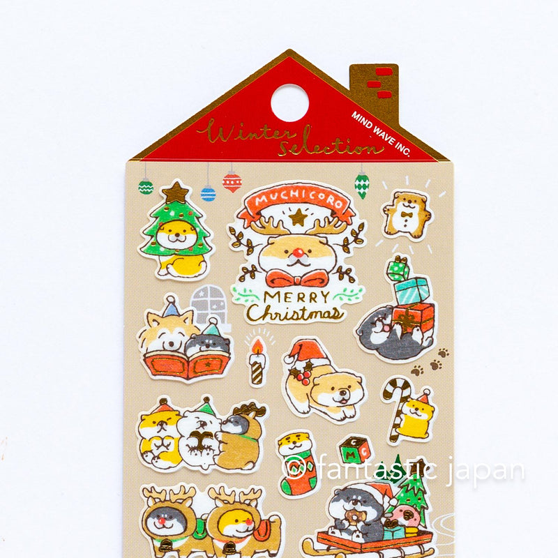 Christmas Gold Foil sticker / Winter selection -shibanban- / mind wave holiday sticker