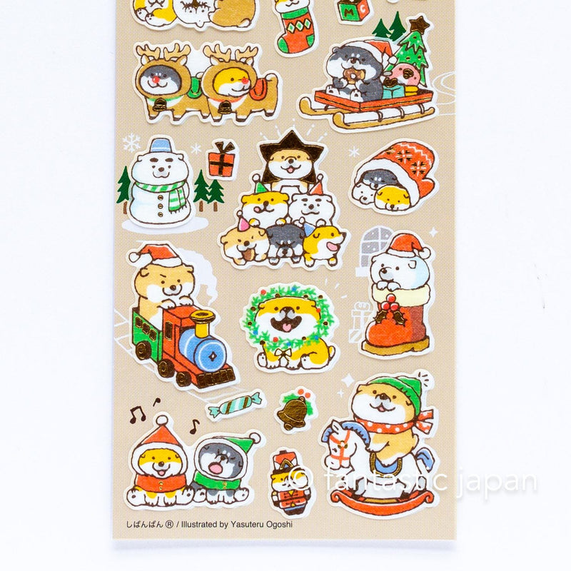 Christmas Gold Foil sticker / Winter selection -shibanban- / mind wave holiday sticker