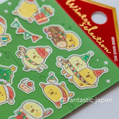 Christmas Gold Foil sticker / Winter selection -piyokomame- / mind wave holiday sticker