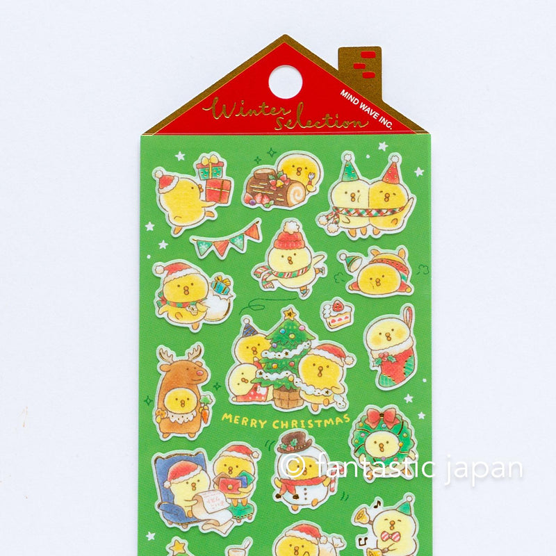 Christmas Gold Foil sticker / Winter selection -piyokomame- / mind wave holiday sticker