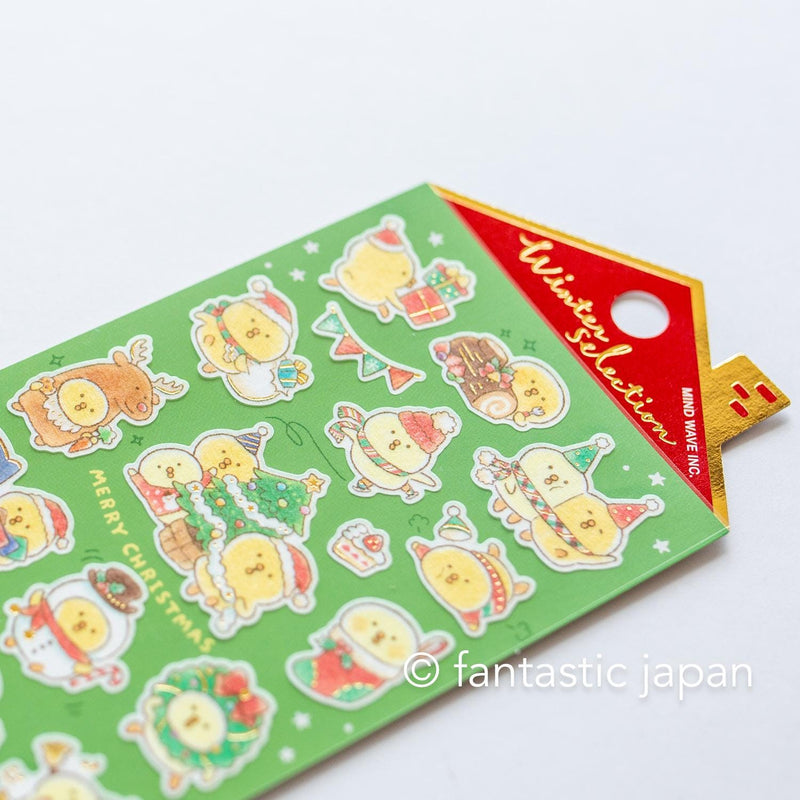 Christmas Gold Foil sticker / Winter selection -piyokomame- / mind wave holiday sticker