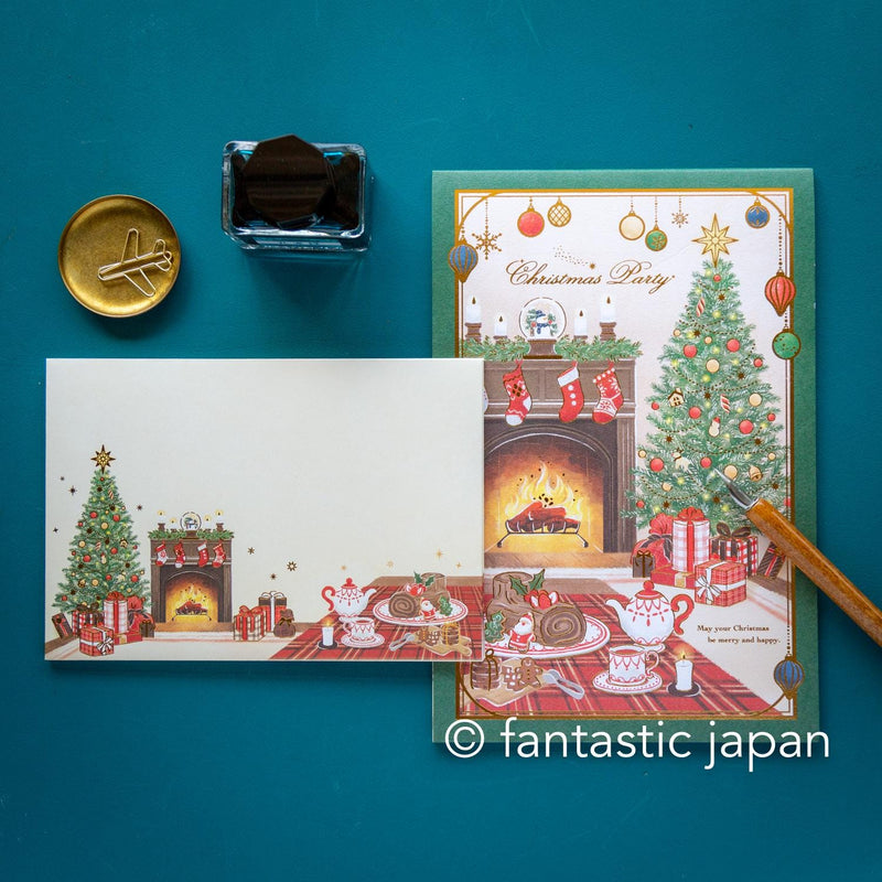 Japanese Washi Writing Letter Pad and Envelopes -noel party- / NB letter set