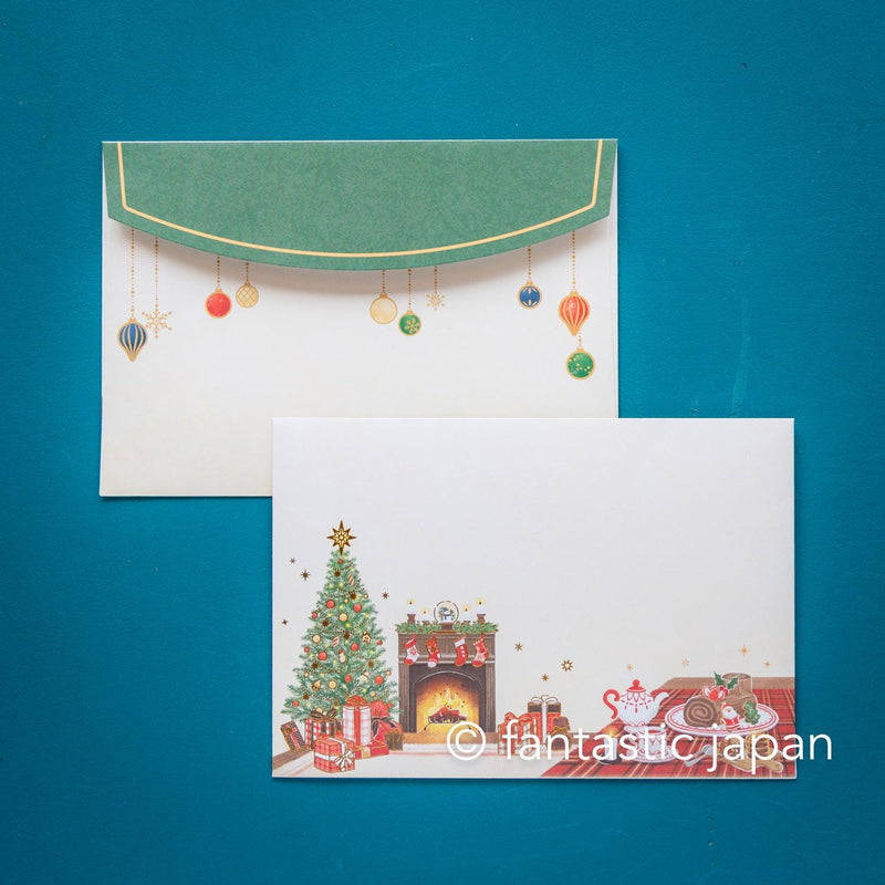 Japanese Washi Writing Letter Pad and Envelopes -noel party- / NB letter set