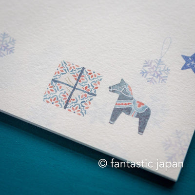 Japanese Washi Writing Letter Pad and Envelopes -snow winter- / NB letter set