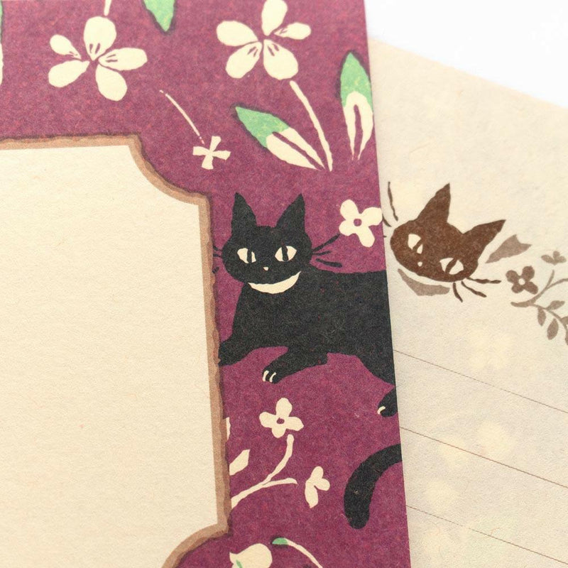 Japanese Washi letter set / WANOWA -black cat- / NB letter set