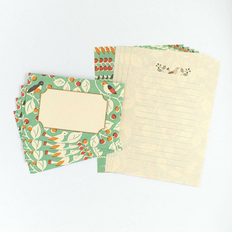 Japanese Washi letter set / WANOWA -bird and berry- / NB letter set