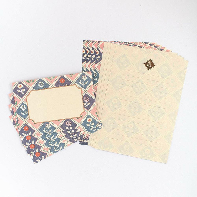 Japanese Washi letter set / WANOWA -retro flower design- / NB letter set