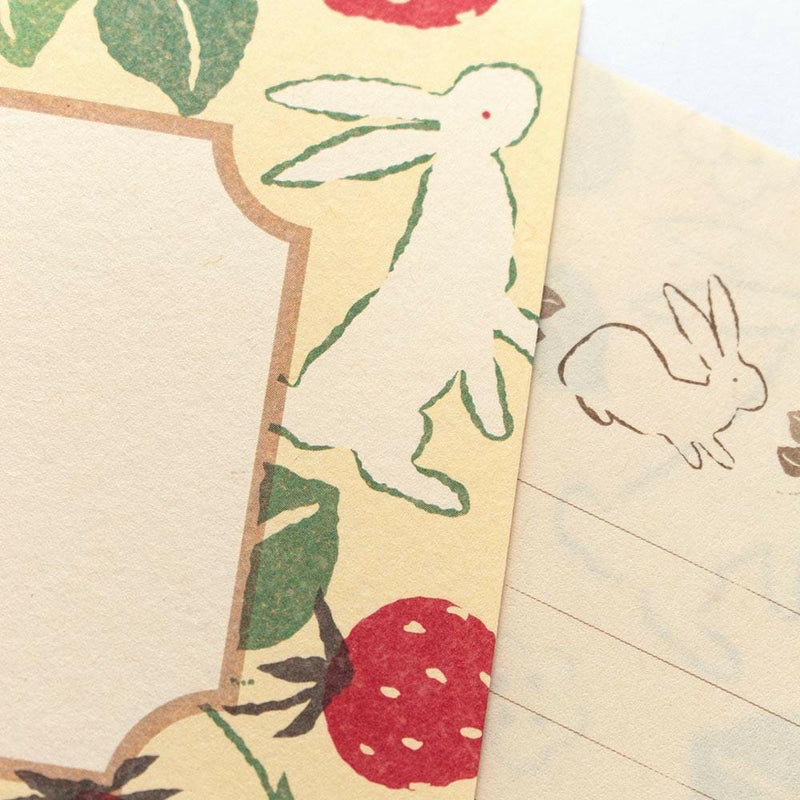 Japanese Washi letter set / WANOWA -rabbit and strawberry- / NB letter set