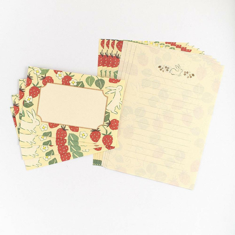 Japanese Washi letter set / WANOWA -rabbit and strawberry- / NB letter set