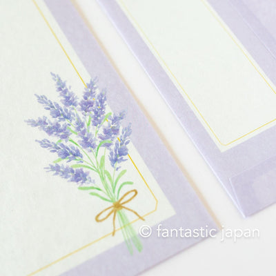 Japanese style washi letter writing set -lavender bouquet-