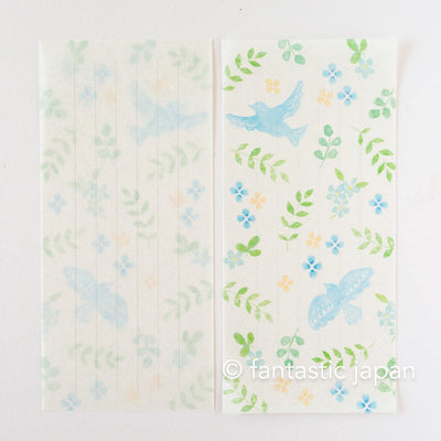 Japanese style washi letter writing set -blue bird in the flower-