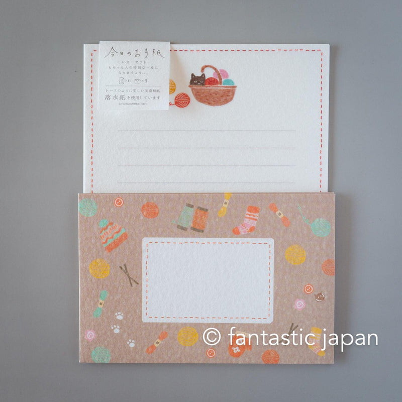 Japanese washi letter set -cay and knitting-