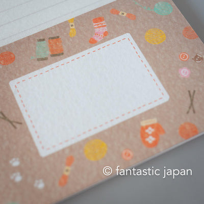 Japanese washi letter set -cay and knitting-