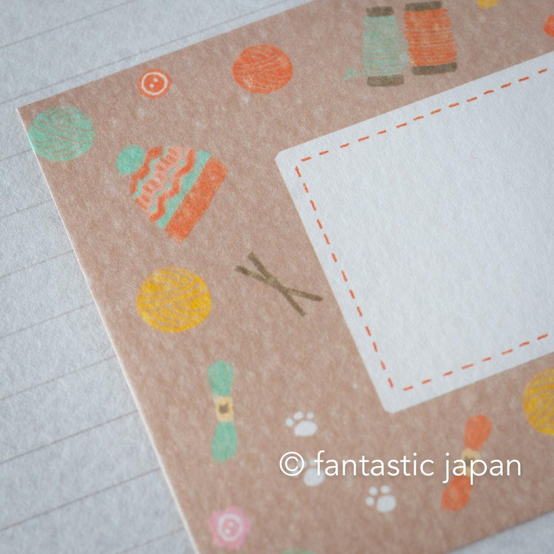 Japanese washi letter set -cay and knitting-