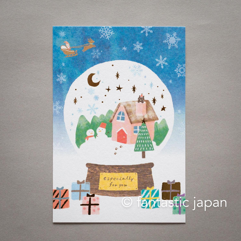 Post card -snow globe-