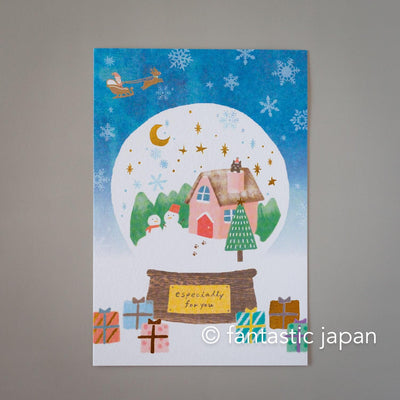 Post card -snow globe-